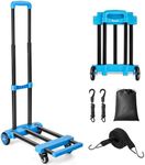 KEDSUM Folding Hand Truck, 290 lbs Dolly Cart with Wheels, Collapsible Hand Truck Dolly, Foladable Utility Cart Lightweight and Portable Luggage Cart for Airport Travel, Moving and Office Use, Blue