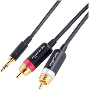 AmazonBasics 3.5mm to 2-Male RCA Adapter Cable - 7.6m