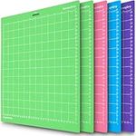 12x12 Mats for Cricut Maker/Explore Air 2/ Explore 3 Variety Sticky Standard Grip/Strong Grip/Light Grip Mat for Cricut Maker 3 Cutting Mat 5 Pack Green Blue Purple Cricket Cutting Mats for Cricut