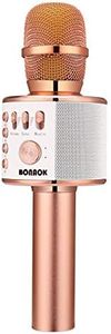 BONAOK Wireless Bluetooth Karaoke Microphone,Christmas Gift 3-in-1 Portable Hand Speaker for iPhone/Android/iPad/Sony,PC and All Smartphone(Rose Gold)