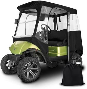 10L0L Golf Cart Enclosure 2 Passenger for Yamaha G14 G22 G29 Drive2 with Security Side Mirror Openings，Golf Cart Rain Cover Driving Weather Enclosure with Roll-up Windshield, 4-Sided Clear Window