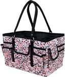 SINGER Collapsible Deluxe Store & Tote Caddy-Rose Leopard Print