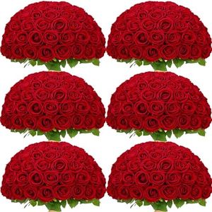 Waipfaru 200 Pcs Red Roses, Fake Roses Artificial Velet Flowers for Valentines Mothers Day Wedding Centerpieces Decor (Red)