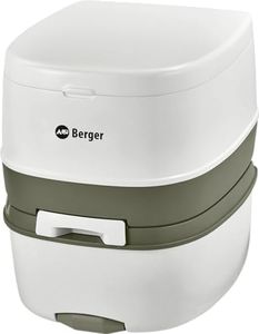 BERGER Mobile Campingtoilette Bio Supreme 22L | Platzsparend & Leicht zu Reinigen | Mit Abnehmbarem Abwassertank | Ideal für Unterwegs | Komfortable Chemietoilette