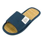 Zenley - Japanese Bamboo House Slippers for Women and Men Indoor - Organic Soft Cotton Fabric for Ultimate Comfort, Blue, 12 Wide Women/10 Wide Men