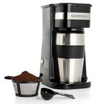 Ultimate 2-In-1 Single Cup Coffee Maker & 14oz Travel Mug Combo | Portable & Lightweight Personal Drip Coffee Brewer & Tumbler | Advanced Auto Shut Off Function & Reusable Eco-Friendly Filter