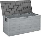 HOHAOO Garden Box, 300 Litre Storage Box, Cushion Box, Outdoor Storage Boxes, Deck Boxes, Waterproof Garden Chest, Plastic Storage Box for Patio Furniture, Garden Tools, Pool Accessories