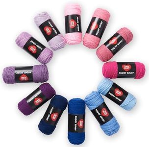 Red Heart Super Saver Yarn Super Craft Kit Gradients, with 12 Pack of 50g/1.7 oz. 4 Medium Worsted Yarn for Knitting & Crocheting, 12 Colors, Perfect for Chunky Sweaters, Blankets, Amigurumi