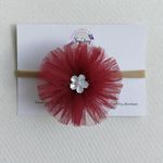 TinyShiny_PomPom Bow with Baby soft headband (Maroon)