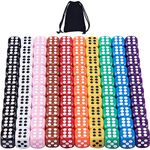 SIQUK 100 Pieces Dice 6 Sided Game Dice 12mm Round Corner Dice Set for Tenzi, Farkle, Yahtzee, Bunco or Teaching Math (Free Pouch)