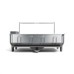 simplehuman Kitchen Dish Drying Rack With Swivel Spout, Fingerprint-Proof Stainless Steel Frame, Grey Plastic, 2021 Model