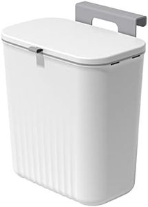 DAIYEE 9L Kitchen Compost Bin for Counter Top or Under Sink, Hanging Large Capacity Trash Can with Lid for Cupboard/Bathroom/Bedroom/Office/Camping, Mountable Indoor Compost Bucket（White 1pcs）