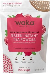 Waka Instant Green Tea Mix, Pomegranate Flavored - 100% Tea Leaves, No Additives, Unsweetened Tea Powder in Bulk Pouch – Easy Quick Hot and Iced Teas, Up to 200 Cups (4.5oz)