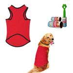 Sage Square Soft Cotton Dog T-Shirt with Lint Roller| Comfortable & Breathable Dog Clothing & Lint Roller Set for Dog Hair Removal, Clothes (XXXL - 30 inch, Red)