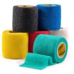 6 Rolls SPORTTAPE Cohesive Bandage | Self Adhesive Vet Wrap - 5CM x 4.5M - Mixed Colours | Pet Vet Wrap for Dogs, Horses, Equestrian | Football Sock Tape & Compression Bandage