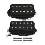 FLEOR High Output Alnico 5 Guitar Pickup Double Coil Humbucker Pickups Neck and Bridge Set Black