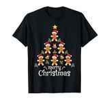 Merry Christmas Gingerbread Man Tree Funny Cute Christmas T-Shirt