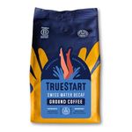 TrueStart Ground Coffee 200g, Swiss Water Decaf - Ground Coffee for Cafetiere V60 Aeropress, Single Origin Arabica Coffee Beans, Freshly Hand Roasted Speciality Grade, Medium Roast