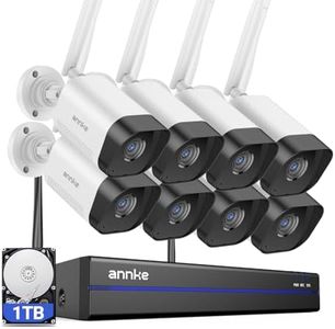 ANNKE 3MP Kit Caméra de Surveillance WiFi Extérieure 16CH 4K NVR avec 1 to Disque Dur, 8X 3MP IP Caméra, Audio Bidirectionnel, Détection de Mouvement, 30 m IR Vision Nocturne, Enregistrement 24/7
