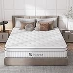 SUAYEA King Mattress,12 Inch King Size Mattress in a Box, Hybrid Mattress King Size with Gel Memory Foam and Pocket Spring, Ultimate Motion Isolation and Edge Support, Medium Firm Mattress King