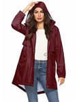 Long Winter Raincoat For Women Lined Rain Jacket Women Plus Size Wine Red L