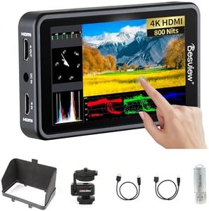 Desview R5II Camera Monitor, 5.5 inch High Brightness Touch Screen Field Monitor with 3D Lut Full HD 1920x1080 IPS Waveform VectorScope Peaking Focus 4K HDMI 8V DC Input Output for DSLR Camera