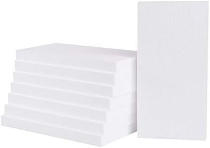 Silverlake Craft Foam Block - 8 Pack of 6x12x1 EPS Polystyrene Blocks for Crafting, Modeling, Art Projects and Floral Arrangements - Sculpting Sheets for DIY School & Home Art (8 Pack)