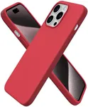 ORNARTO Compatible with iPhone 15 Pro Max Case 6.7", Slim Liquid Silicone 3 Layers Soft Gel Rubber Shockproof Protective Phone Case with Anti-Scratch Microfiber Lining-Red