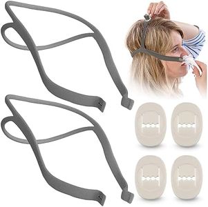 Impresa Replacement Headgear for CPAP Mask - Includes 2 Elastic Mask Straps and 4 Adjustable Clips - Compatible with ResMed Airfit P10 Nasal Pillow (6 Pieces Total)