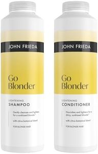 John Frieda Go Blonder Shampoo & Conditioner 500ml x2. Blonde Hair Care Duo for Highlighted Hair and Bright Shine