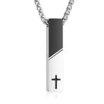 XIUDA Cremation Urn Necklace for Ashes Urn Jewelry Cross Cube Ash Necklace Memorial Pendant Keepsake Jewelry for Men Women