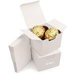 Kurtzy (50 Pack) White Kraft Gift Boxes - 5 x 5 x 5cm -Wedding Party Favour Box - Present Boxes for candy,chocolate Bridesmaids,Birthdays,Thanksgiving