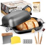 Cloche Loaf Dutch Oven, Pre-Seasoned, 9.5QT, 13 LBS Heavy Duty, Non-Stick, Large Cast Iron Bread Pan With Lid, Oval Cloche for Sourdough Artisan Baking