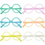 BOZILY 6Pcs Kids Children Plastic Wizard Glasses No Lenses Glasses for Kids Lensless Dressup Glasses Round Novelty Glasses Wizard Round Glasses Frame for Kids Adult Fancy Dress Costume Cosplay Party