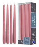 12 Pack Tall Taper Candles - 10 Inch Antique Rose Dripless, Unscented Dinner Candle - Paraffin Wax with Cotton Wicks - 8 Hour Burn Time