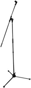 Pyle Foldable Tripod Microphone Stand - Universal Mic Mount and Height Adjustable from 37.5'' to 65.0'' Inch High w/Extending Telescoping Boom Arm Up to 28.0'' - Knob Tension Lock Mechanism PMKS3