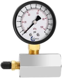 CARBO Instruments Gas Test Pressure Gauge 15 Pound, 15 PSI / 100 kPa, 3/4” FNPT Connection, Brass Valve, Chrome Plated Steel Body Assembly.