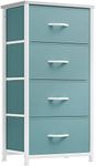 YITAHOME Storage Tower with 4 Drawers - Fabric Storage Tower, Organizer Unit for Bedroom, Living Room, Hallway, Closets - Sturdy Steel Frame, Wooden Top & Easy Pull Fabric Bins