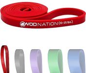 WOD Nation Resistance Bands for Men & Women - Thick Exercise Band - Stretch Bands for Exercise, Strength Training, Yoga, Stretching, Pull Up Assist, Pilates (4.5-15kg resistance, Beginner, Single)