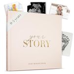 Baby Memory Book – Natural Cream Gender Neutral Keepsake from Birth to Age 5 | Bibi & Beau Journal | New Baby Gift, Milestone Tracker, Unisex Scrapbook