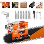 OMCCHK Chainsaw Sharpener Jig with 10 Tungsten Bits & Carry Bag, Universal Chainsaw Sharpening Tool Kit, Portable Hand Cranked Chain Saws Blade Sharpener Tool Accessories for 4"-22" Chain