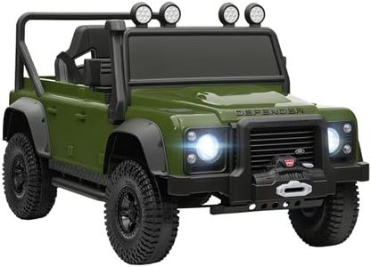 AIYAPLAY Land Rover Licensed Electric Car for Kids, 12V Battery-Powered Kids Ride On Car with Remote Control, Music, Horn, Suspension Wheels, LED Lights, Off-Road Toy for 3-5 Years Old, Green