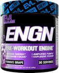 EVL Intense Pre Workout with Creatine - ENGN Energizing Pre Workout for Men Powder Drink for Lasting Energy Focus and Recovery - with Beta Alanine Caffeine and L Theanine - Furious Grape