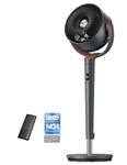 DREO Fan for Bedroom, 120° Oscillating Standing Pedestal Fan, DC Motor, 80ft Air Circulator for Whole Room, 8 Speeds, 3 modes, 120° Manual Vertical Tilt, Quiet, 23dB, 35-40" Adjustable Height, Timer
