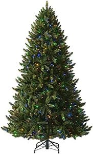 Treetopia Green Artificial Christmas Tree | Balsam Spruce - 8 Feet Height | Pre-lit with LED Candlelight Clear & Multi Colored Lights | Includes Tree Stand, On/Off Foot Pedal, Extra Bulbs & Fuses
