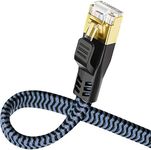 Yauhody CAT 8 Ethernet Cable 6m, Flat Nylon Braided 40Gbps 2000MHz High Speed CAT8 Internet Network Cable RJ45 LAN S/FTP Patch Cord for Gaming, Router, Modem, PC (6m, Blue)