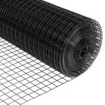24'' x 50' 1/2inch Hardware Cloth 16 Gauge Black Vinyl Coated Welded Fence Mesh for Home and Garden Fence and Home Improvement Project