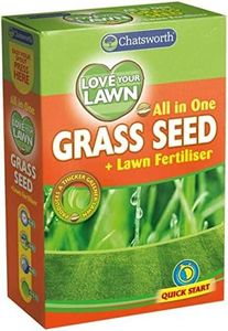 Home Spired® 2 x 375g All in One Grass Lawn Seed Fertiliser Quick Growth Hard Wearing Produces Thicker Greener Lawn - Suitable for Shady areas, Patch filling, High Traffic areas and Re-vitalise