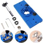 35mm Concealed Hinge Jig kit, Woodworking Tool Drill Bits, Hinge Drilling Hole Router Jig Hardware Template Guide Woodworking Tools for Face Frame Cabinet Cupboard Door Hinges