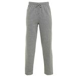 H&F Men Open Hem Tracksuit Bottoms Joggers Fleece Pants Slim Fit Sweatpants Draw String Gym Sports Trouser Jogging Bottoms Zip Pockets Plus Size Yoga Set S M L XL 2XL 3XL 4XL 5XL (M, Light Grey)